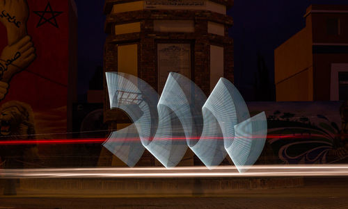 Light painting of building at night