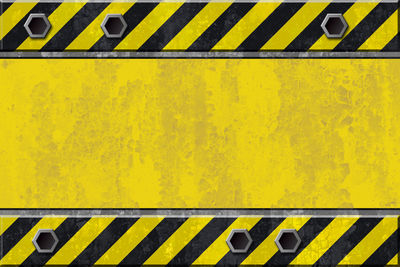 High angle view of yellow sign