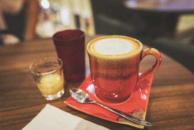 Close-up of coffee on table