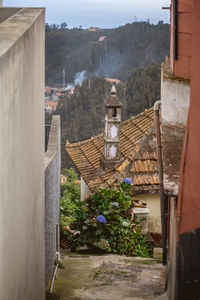 View of buildings against cloudy sky