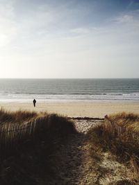 Scenic view of beach against sky