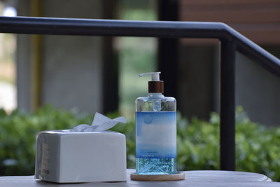 Close-up of soap on table