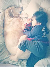 Close-up of cat sleeping on ground