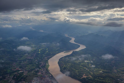 Aerial view of landscape against sky