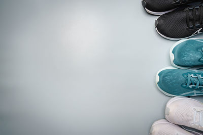 High angle view of pebbles on table