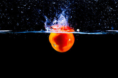 Close-up of water splashing against black background