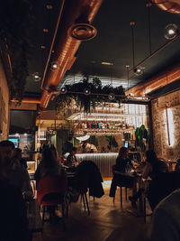 Group of people in restaurant