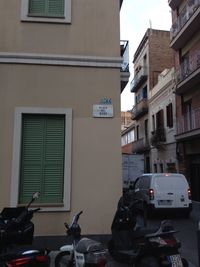 Cars parked in front of building