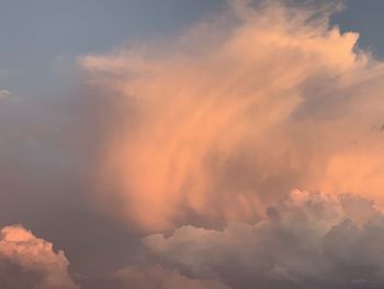 Low angle view of dramatic sky during sunset