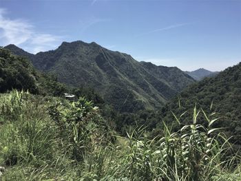 Scenic view of mountains against sky