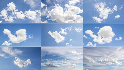 Digital composite image of white and clouds against sky