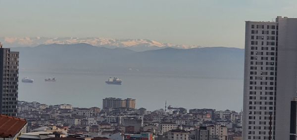 Aerial view of buildings in city