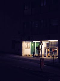 Empty parking lot at night