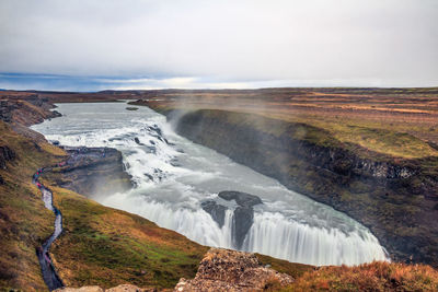 Scenic view of waterfall