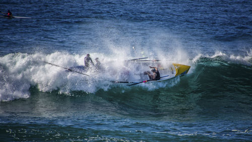 People boating in blue sea