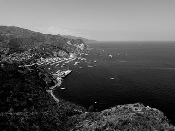 High angle view of sea against sky