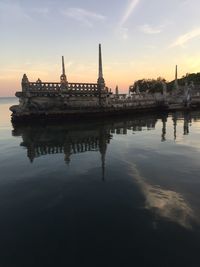 Reflection of building in water