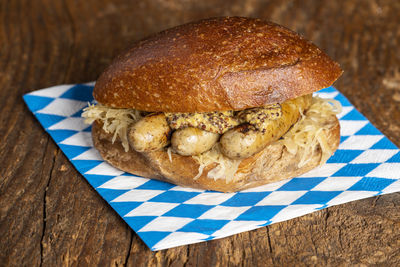 Close-up of food on table