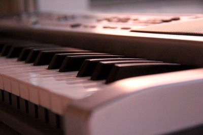 Extreme close-up of piano keys