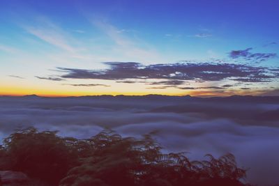 Scenic view of dramatic sky during sunset