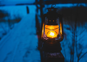 Close-up of illuminated light