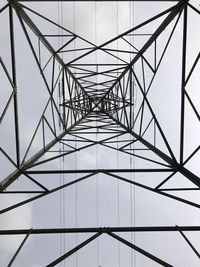 Full frame shot of electricity pylon against sky