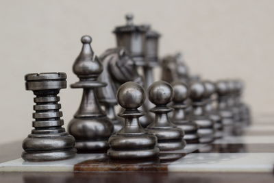 Close-up of chess pieces