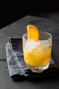 Close-up of drink in glass on table