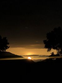 Scenic view of silhouette landscape against sky during sunset