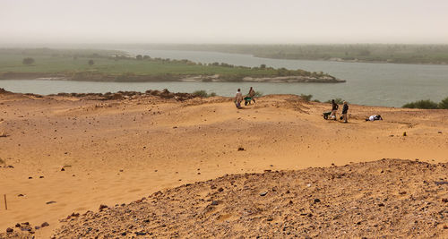 Dongola, sudan, februara 7.,  2019, excavations in the desert on the banks of the nile river