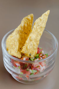 Close-up of meal served in bowl