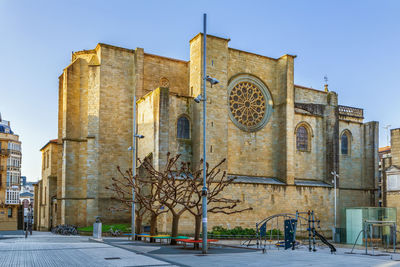 Exterior of historic building against sky in city