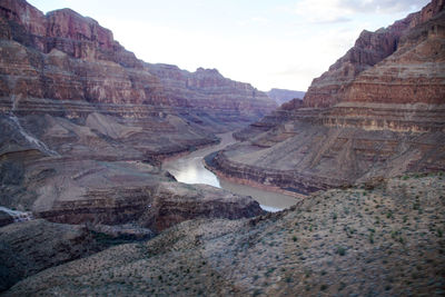 Scenic river flowing through a canyon