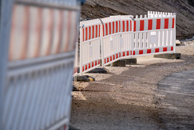 Construction site by wall