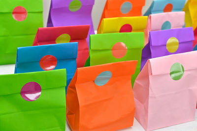 Close-up of toy blocks on table