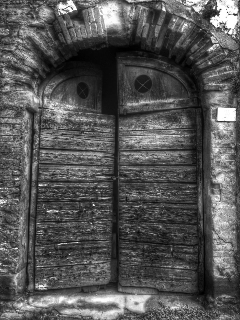 built structure, architecture, old, door, wood - material, arch, closed, entrance, indoors, weathered, wooden, abandoned, building exterior, wall - building feature, doorway, damaged, wood, day, house, deterioration