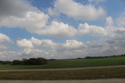 Scenic view of field against sky