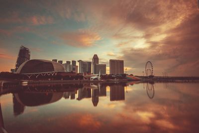 Reflection of buildings in water