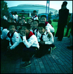 Group of people sitting in bus