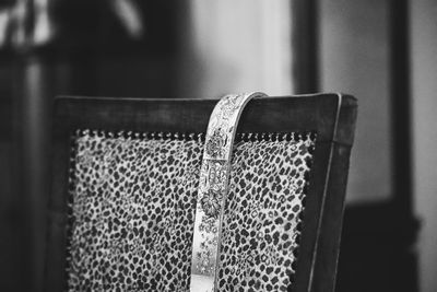 Close-up of rope on table at home