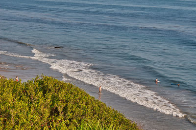 High angle view of beach