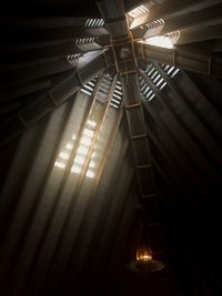 Low angle view of illuminated ceiling