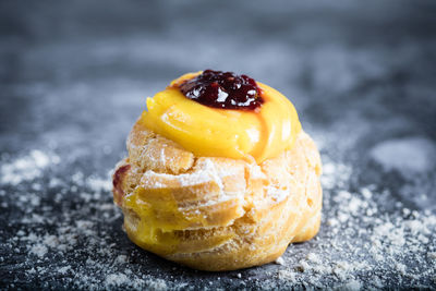 Close-up of dessert on table