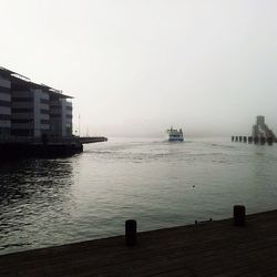 View of sea against clear sky