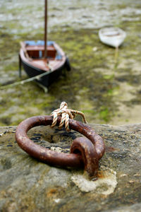 Close-up of rusty boat