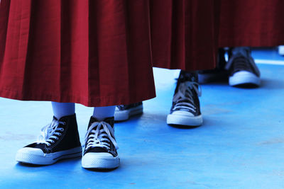 Low section of students standing in schoolyard