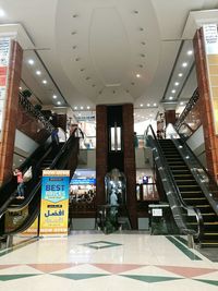 Low angle view of illuminated staircase