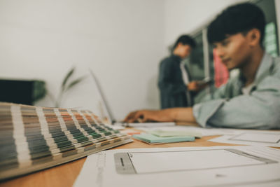 People working on table