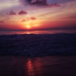 Scenic view of sea during sunset