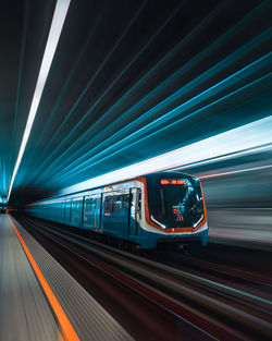 Train at railroad station platform